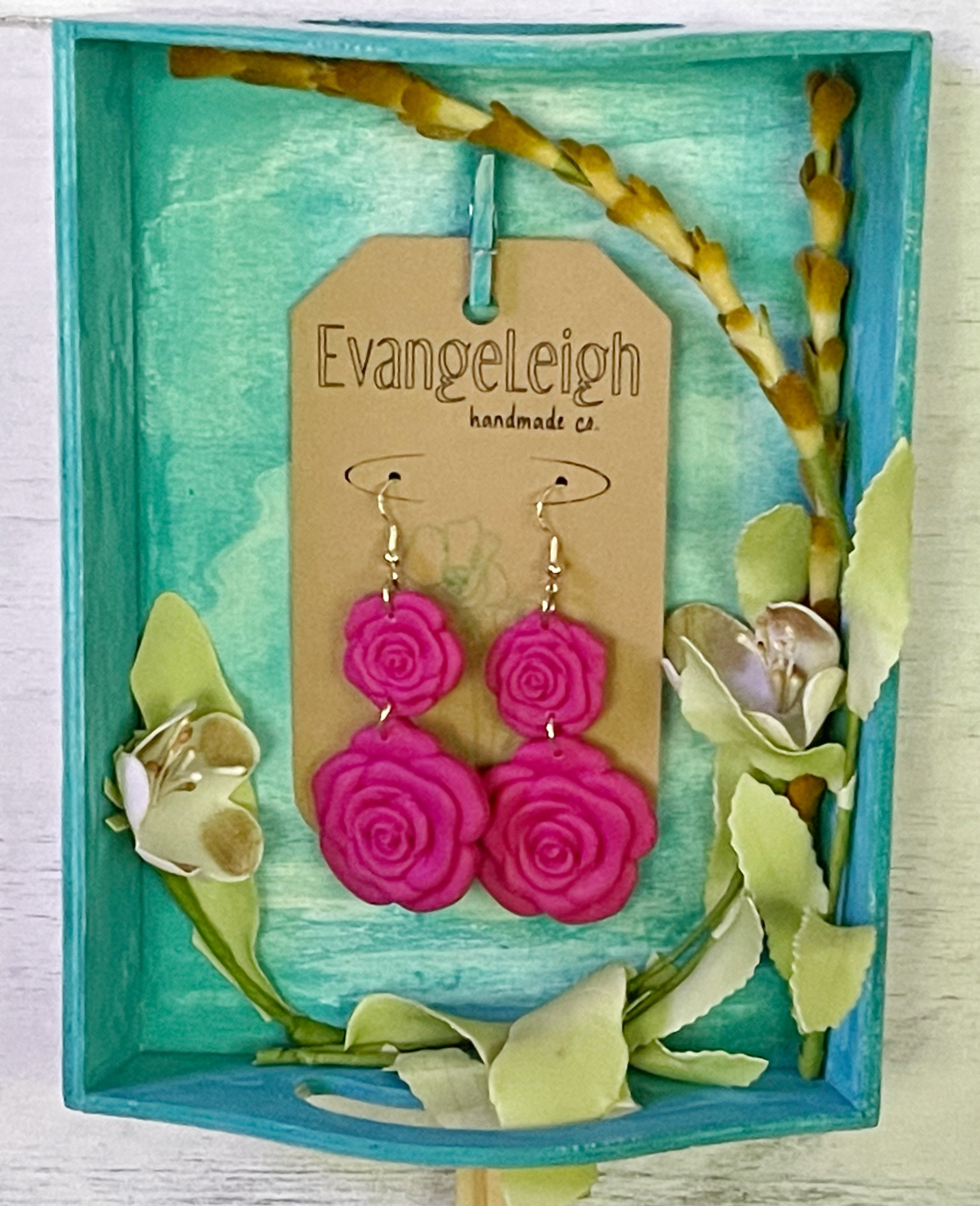 Medallion Rose - Palm Earrings – Guelaguetza Designs